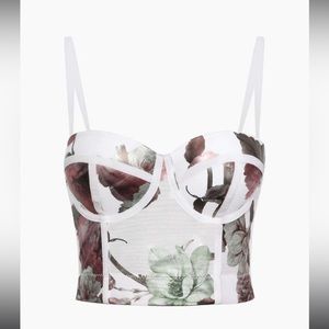 NEW Micas Floral Print Bustier Top Size XL